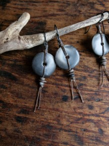 boucles d'oreilles céramique enfumée