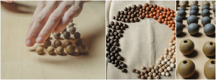 La confection des perles en terre